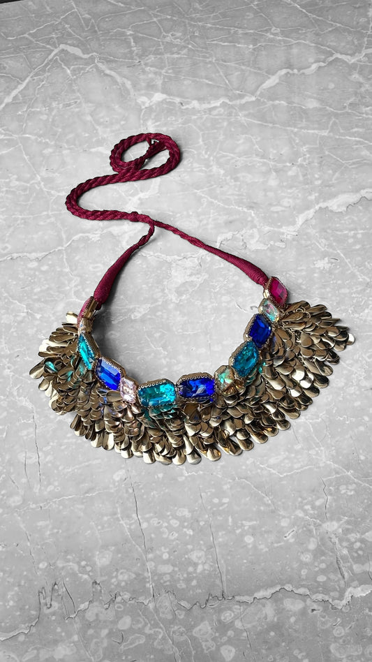 Vintage Gold and Crystal Statement Necklace