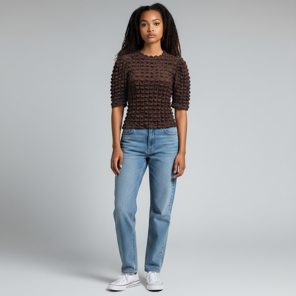 K.F.S Women's Popcorn Knit Top (Size L)