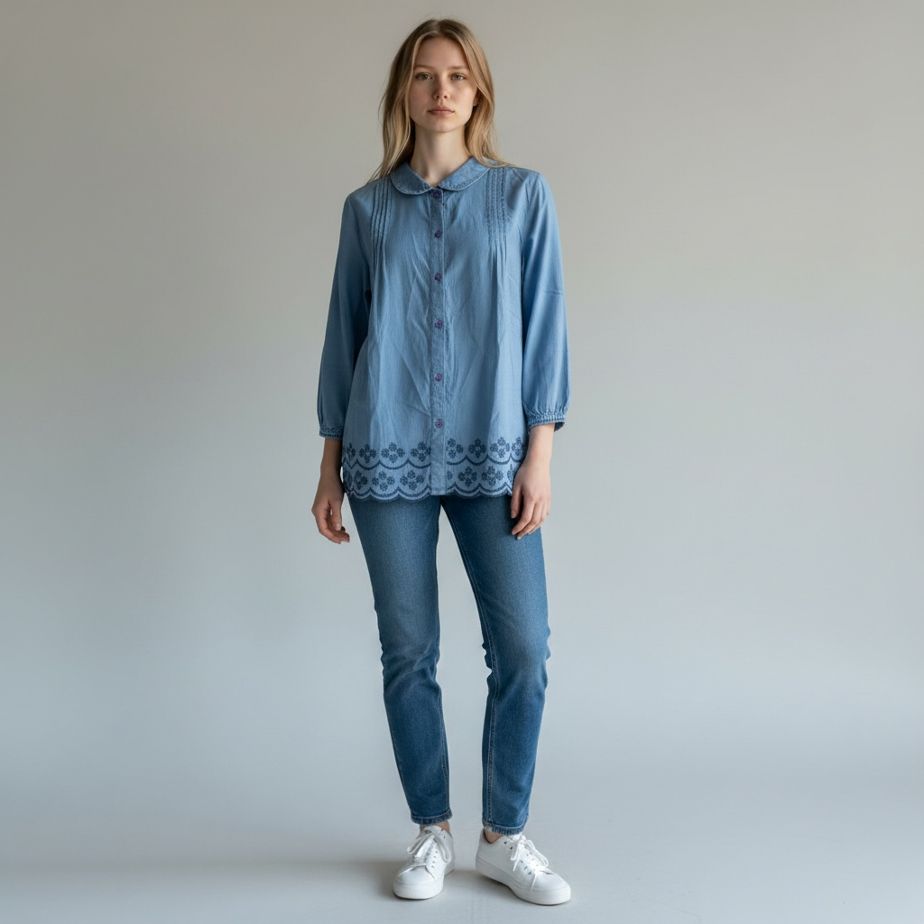 Forever 21 Women’s Embroidered Top (Size S)