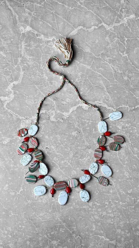 Multicolor Marbled Boho Necklace