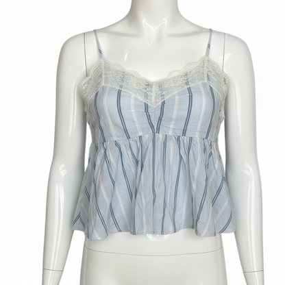 Zara Women's Striped Lacy Cami Top (Size M)