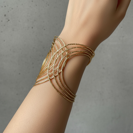 Dainty Golden Cuff Bangle/Arm Band