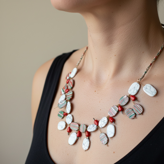 Multicolor Marbled Boho Necklace