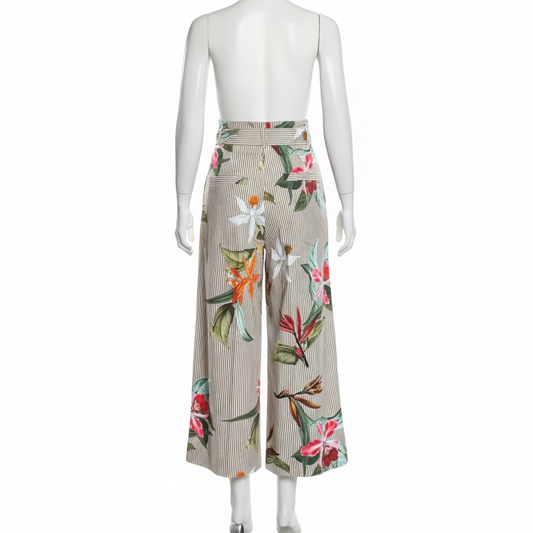 Zara Women’s Floral Striped Trousers (Size S)