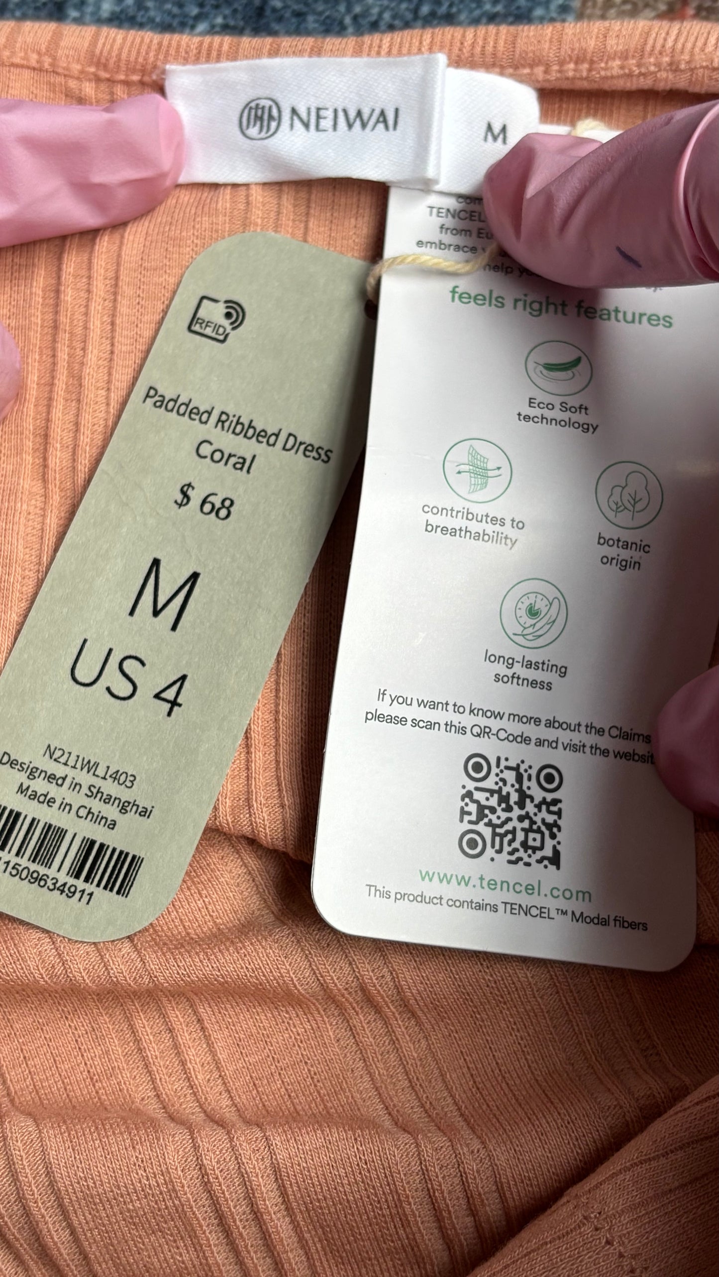 NEIWAI Women's Casual Ribbed Dress (Size M)